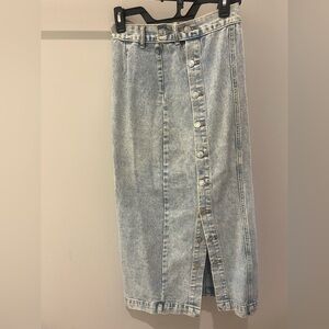 Denim Button-Down Maxi Skirt